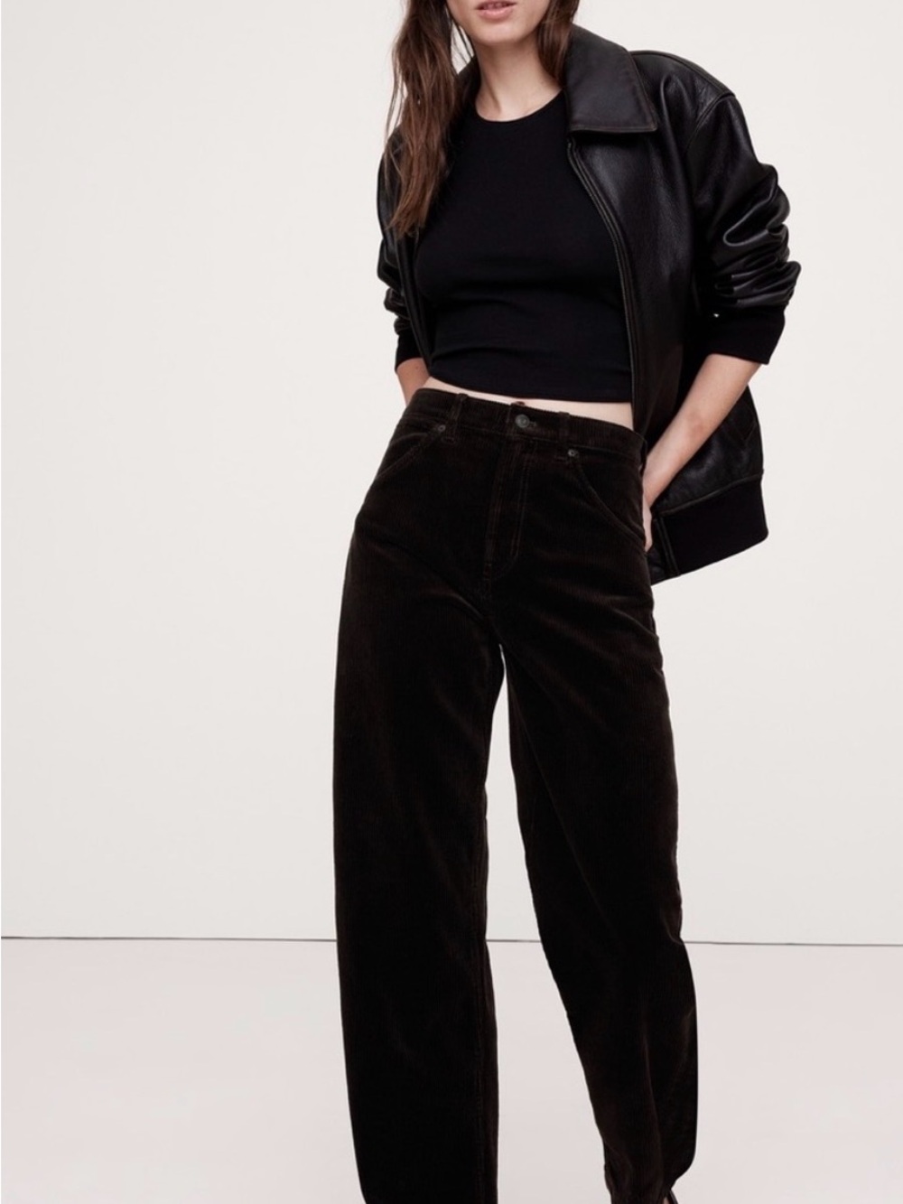 BR High Rise Bow Corduroy Pants